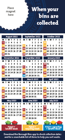 12-month bin collection calendar example thumbnail
