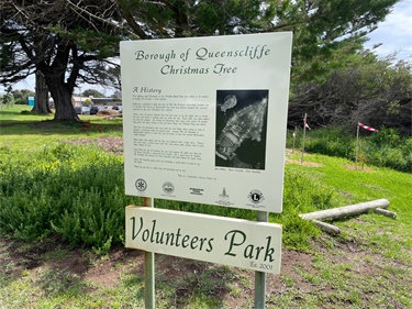 Informational sign at Volunteers Park