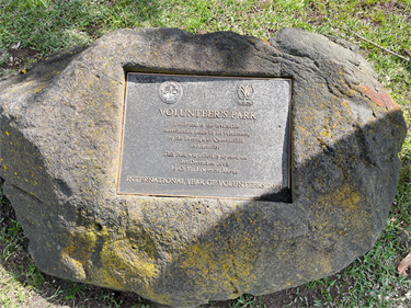 Monument on rock at Volunteers Park
