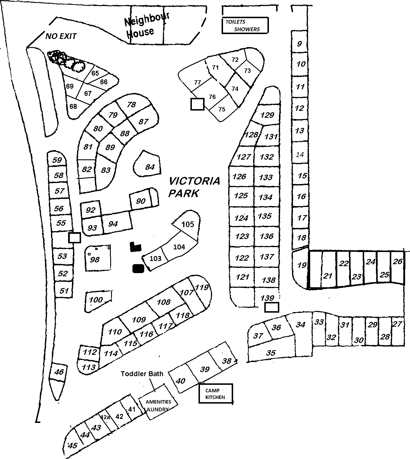 Victoria Park site map