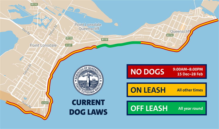 Map and graphic of current BoQ dog laws