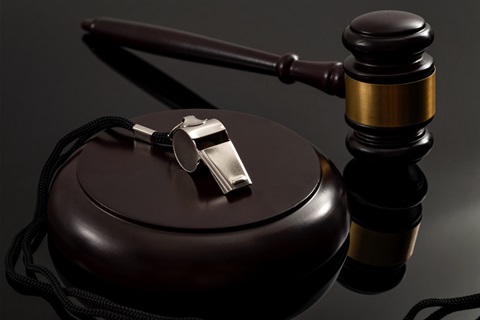 Whistle next to a gavel