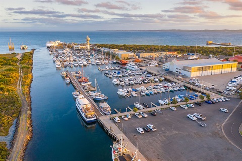 Queenscliff Harbour at dusk