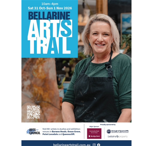 Bellarine Arts Trail 2026 Queenscliff, Point Lonsdale, Ocean Grove, Barwon Heads 31 October, 1 November 2026, 10am - 4pm