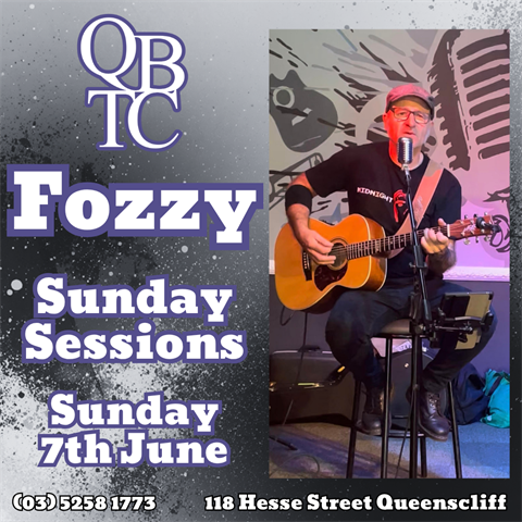 Sunday Sessions with Fozzy at QBTC Queenscliff 7 June 2026