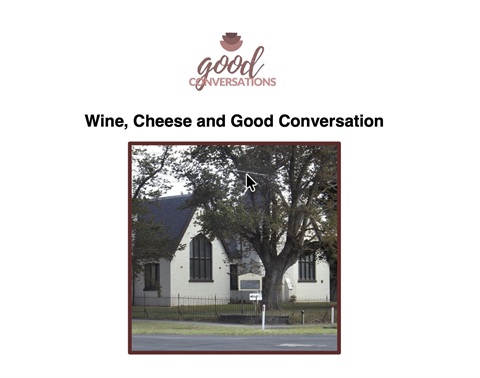 Wine, cheese and Good Conversation at St George's Old School Hall, Queenscliff, 22 July 2026