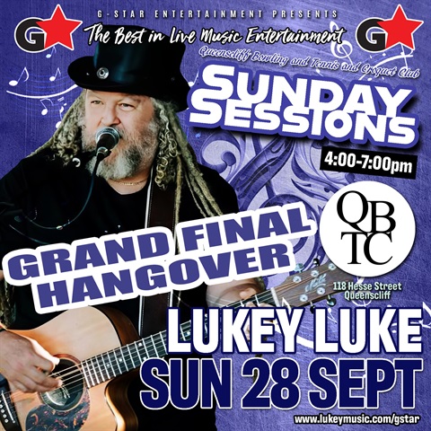 Sunday Session with Lukey Luke at Queenscliff Bowling, Tennis and Croquet Club September 28 2025, 4-7pm