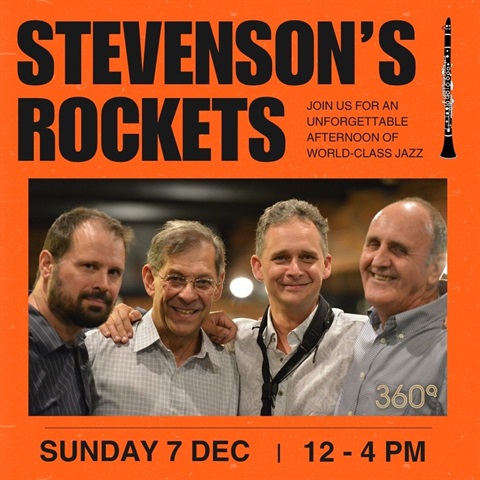 Stevenson's Rockets Jazz live at 360Q Queenscliff 7 December 12pm to 4pm