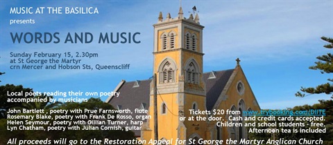 Words and Music at St George's Church Queenscliff 15 February 2026 