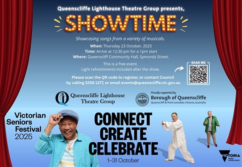 Showtimepresented by Queenscliffe Lighthouse Theatre Group for Victorian Seniors Festival in Queenscliff 23 October 2025