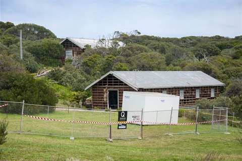 Two P1 huts being fenced off and restored