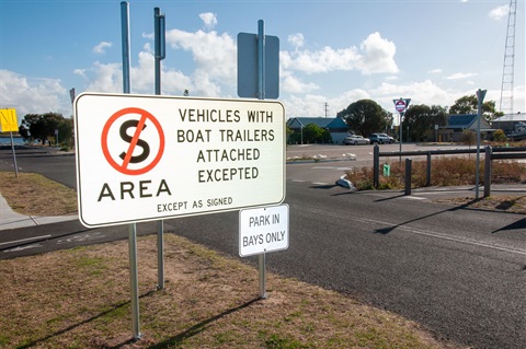 No Stopping Area sign at Queenscliff Boat Ramp