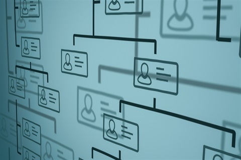 Graphic of a mock organisation chart