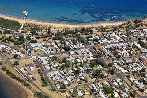 Aerial view of Queenscliff township